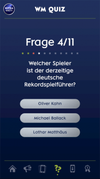 NIVEA MEN WM App – WM Quiz – Smartphone