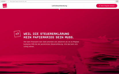 ver.di – Digitale Awareness-Kampagne – Macht immer Sinn – Website – Desktop